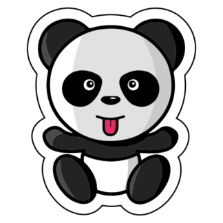 Funny Panda Tongue Out Sticker